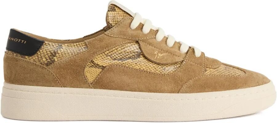 Giuseppe Zanotti Leren sneakers met reptielprint Bruin