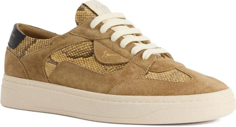 Giuseppe Zanotti Leren sneakers met reptielprint Bruin - Foto 4