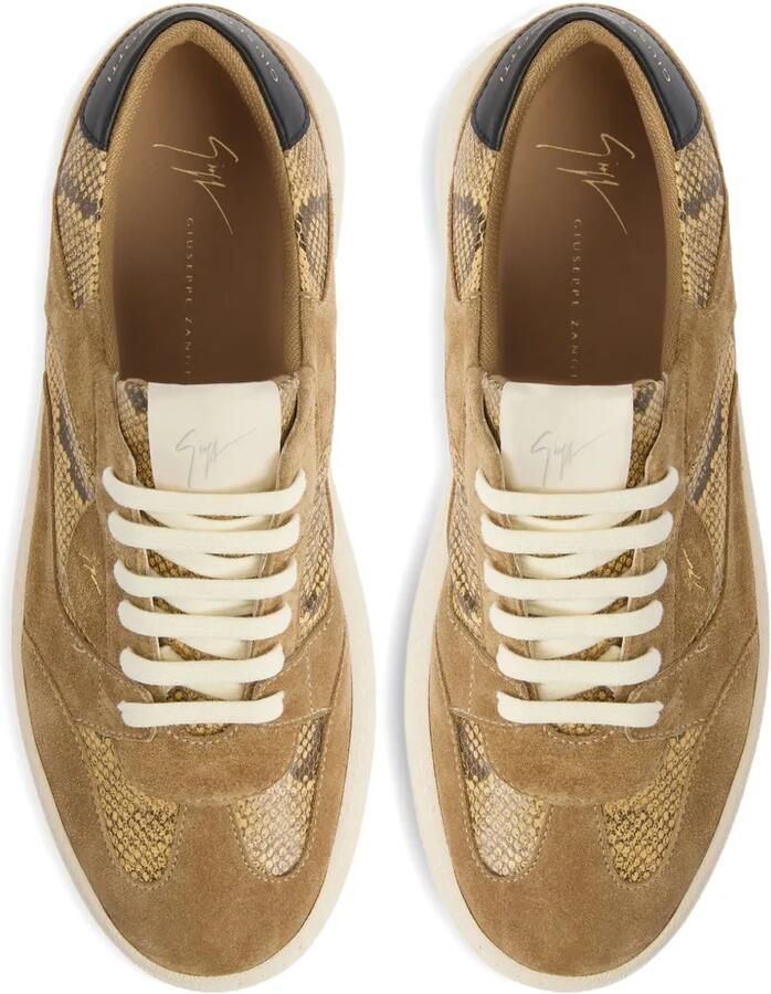 Giuseppe Zanotti Leren sneakers met reptielprint Bruin - Foto 2
