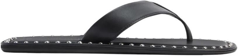 Giuseppe Zanotti Leren teenslippers verfraaid met studs Zwart