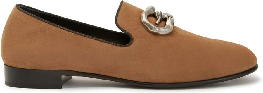 Giuseppe Zanotti Loafers met logoplakkaat Bruin