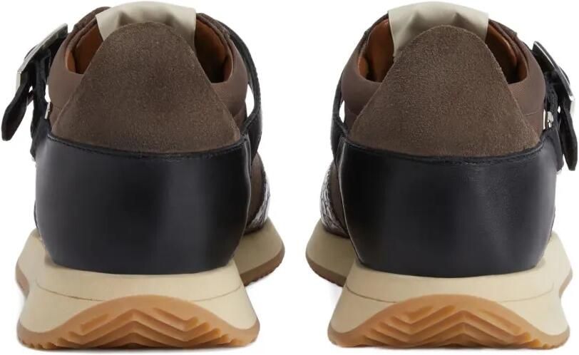 Giuseppe Zanotti Low-top sneakers met krokodillen-reliëf en gespbandje Bruin - Foto 3