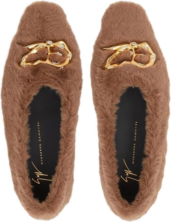 Giuseppe Zanotti Lucreciia loafers van imitatiebont Bruin - Foto 2