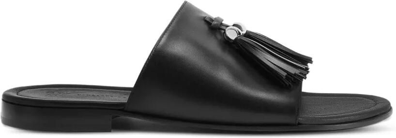 Giuseppe Zanotti Maratea leren sandalen met kwastjes Zwart