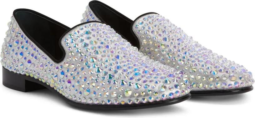 Giuseppe Zanotti Marvin loafers verfraaid met kristallen Zilver