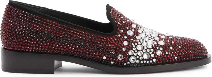 Giuseppe Zanotti Matildha loafers verfraaid met kristallen Rood