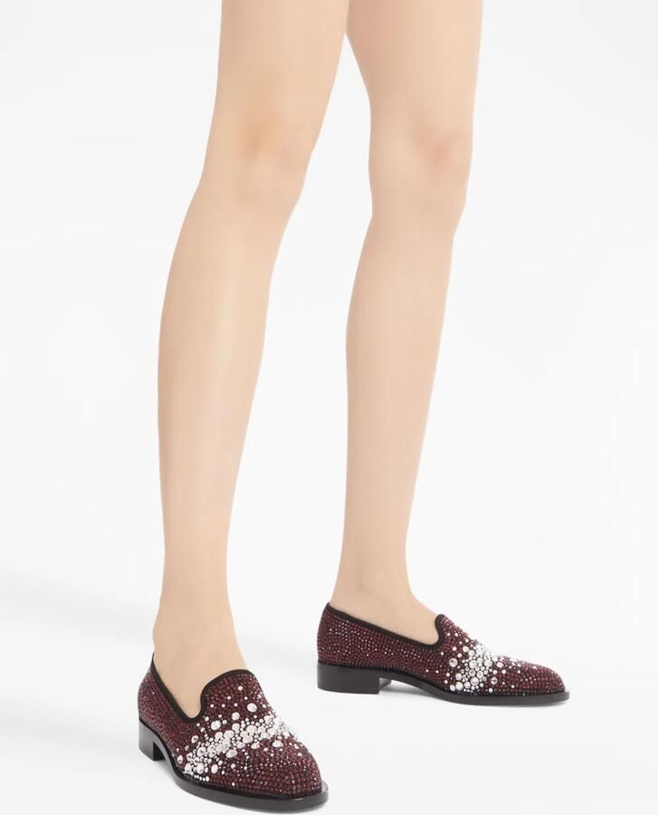 Giuseppe Zanotti Matildha loafers verfraaid met kristallen Rood - Foto 3