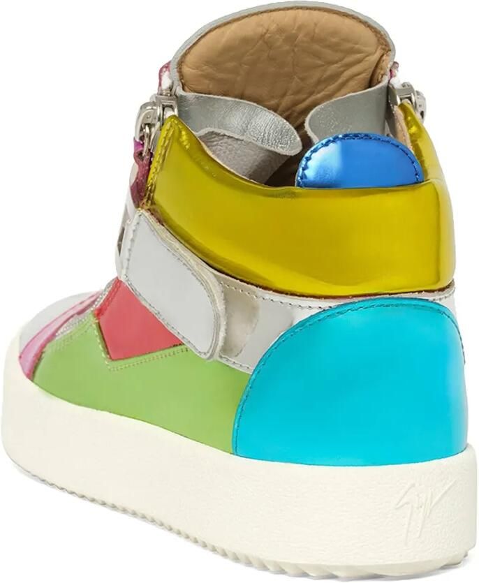 Giuseppe Zanotti metallic-effect zip-detail sneakers Zilver - Foto 2