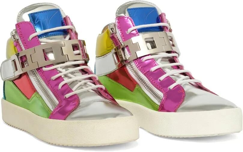 Giuseppe Zanotti metallic-effect zip-detail sneakers Zilver - Foto 3