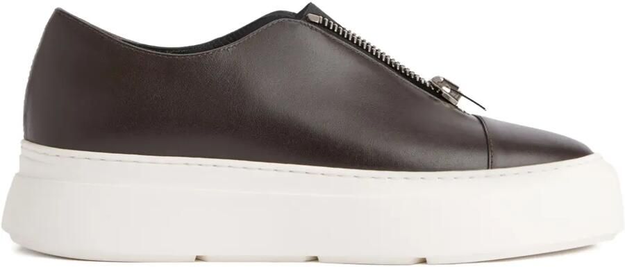 Giuseppe Zanotti Mike Elastic leren slip-ons met rits Bruin