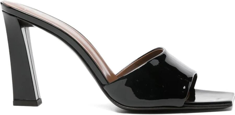Giuseppe Zanotti Muiltjes met blokhak en vierkante neus Zwart