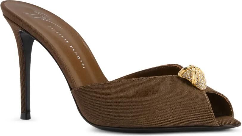 Giuseppe Zanotti Muiltjes met open neus en verfraaid met kristallen Bruin