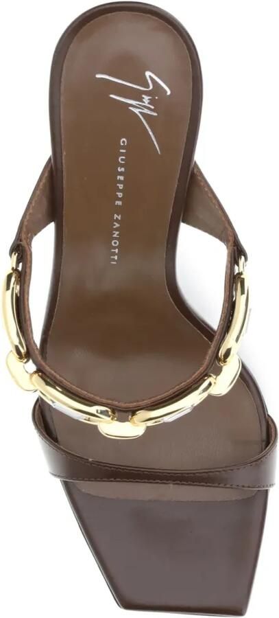 Giuseppe Zanotti Muse sandalen verfraaid met ketting Bruin - Foto 4
