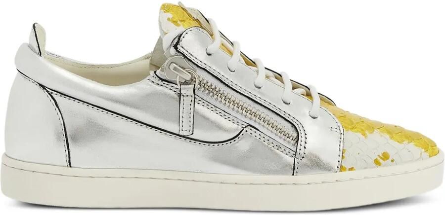 Giuseppe Zanotti Nicki metallic sneakers met ritsdetail Grijs