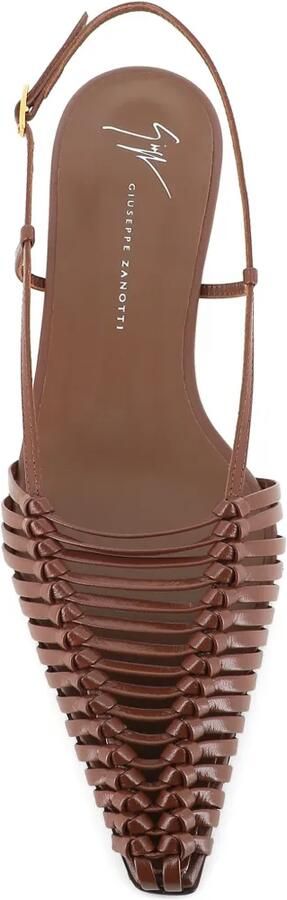 Giuseppe Zanotti Orsola geweven slingback sandalen Bruin - Foto 4