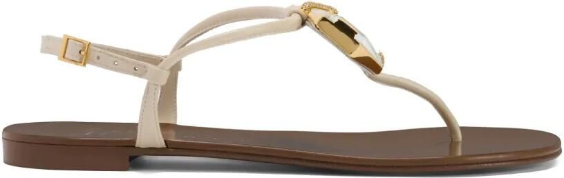 Giuseppe Zanotti Patrice sandalen met verstelbaar bandje en kristallen Beige