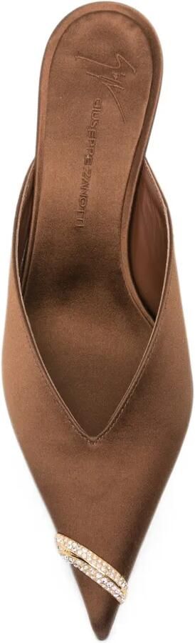 Giuseppe Zanotti Raquel crystal-embellished pointed-toe mules Bruin - Foto 3