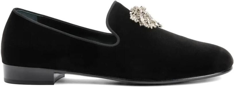 Giuseppe Zanotti Remye loafers met kristallen Zwart