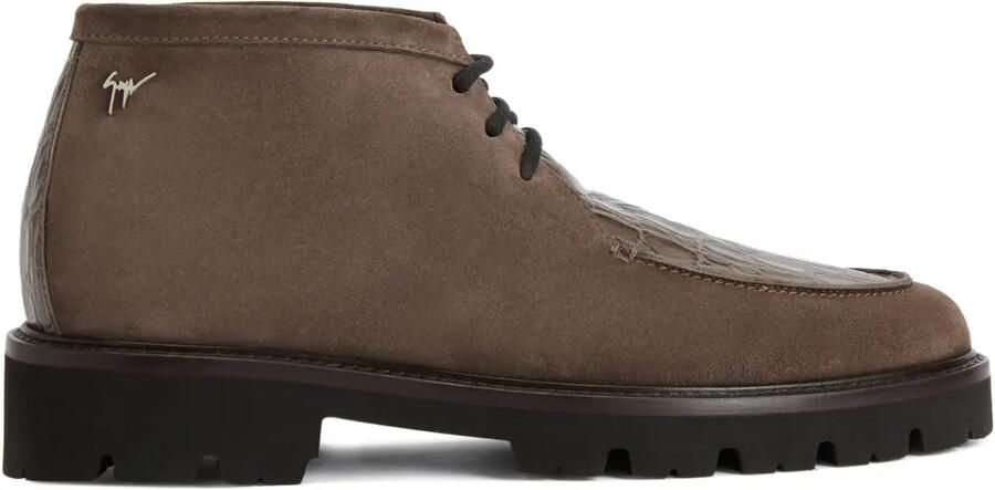 Giuseppe Zanotti RIVAUX HIGH veterlaarzen met krokodillenprint Bruin