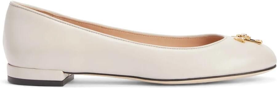Giuseppe Zanotti Riziana ballerina's met logo Beige