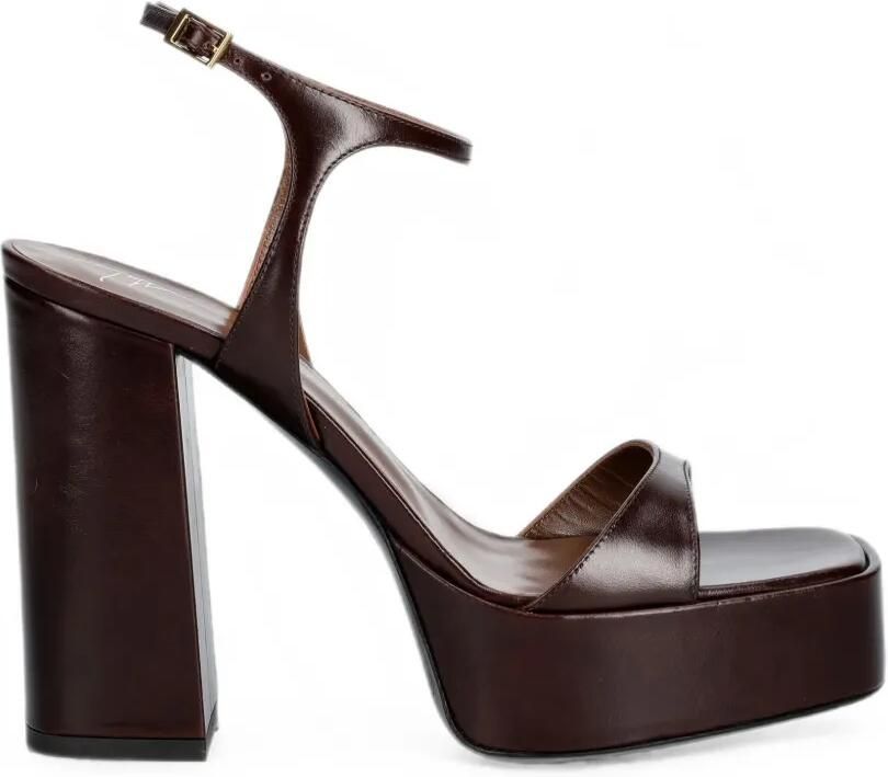 Giuseppe Zanotti Sandalen met blokhak Bruin