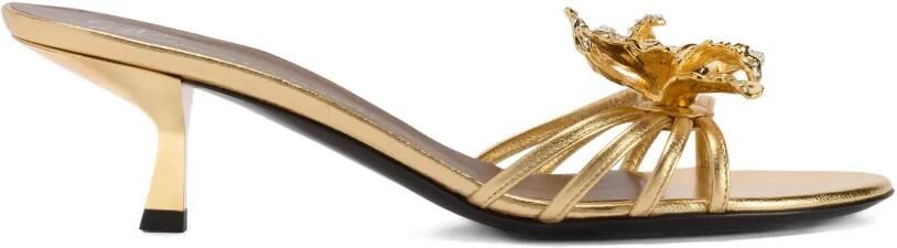 Giuseppe Zanotti Sandalen met orchidee-patroon Goud
