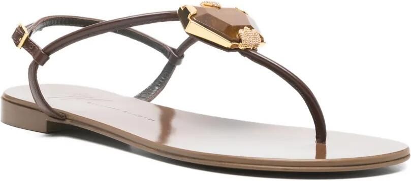 Giuseppe Zanotti Sandalen verfraaid met gesp Bruin