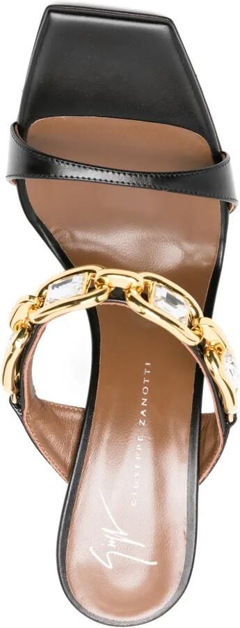 Giuseppe Zanotti Sandalen verfraaid met ketting Zwart - Foto 4