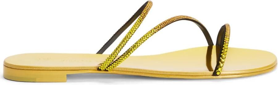 Giuseppe Zanotti Sandalen verfraaid met kristallen Geel