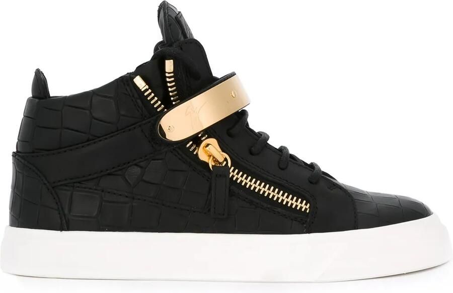 Giuseppe Zanotti side zip hi-top sneakers Zwart