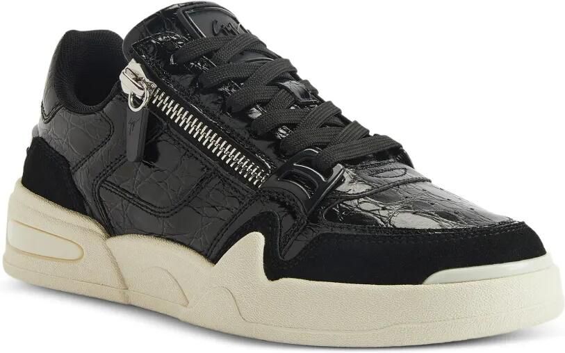 Giuseppe Zanotti Sneakers met krokodillenprint en rits Zwart - Foto 4