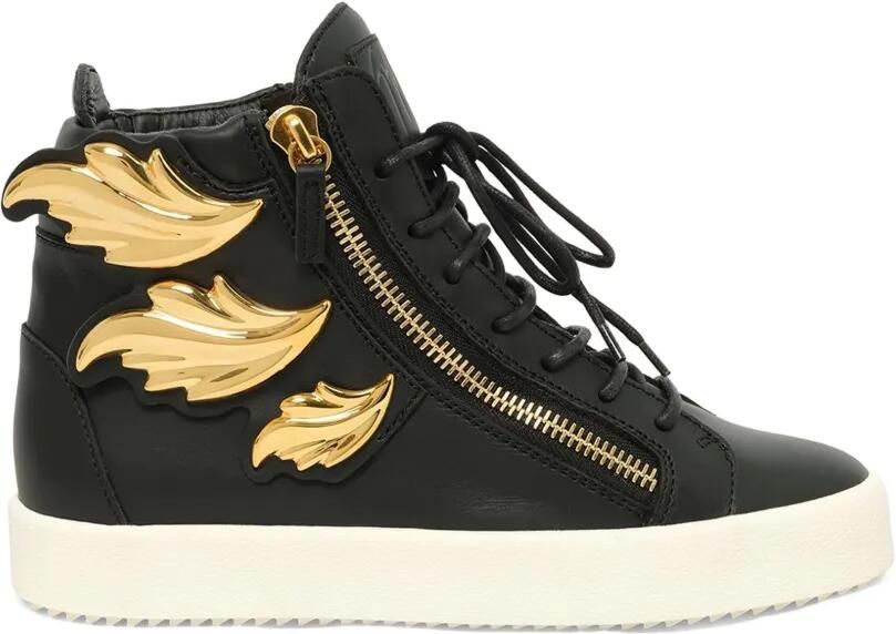 Giuseppe Zanotti Sneakers met ritssluiting en vleugeldetail Zwart