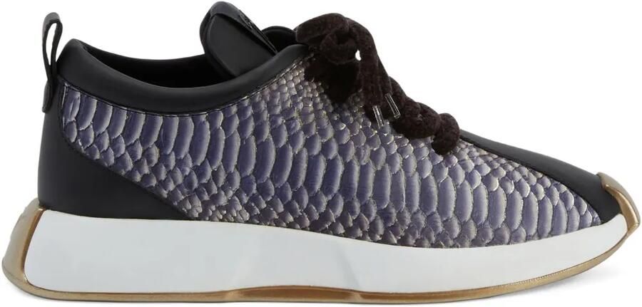 Giuseppe Zanotti Sneakers met slangenhuidprint Zwart