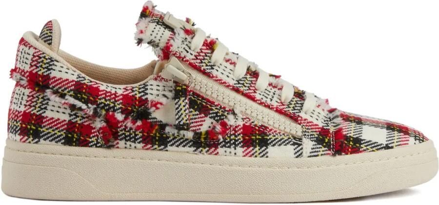 Giuseppe Zanotti Sneakers met tartan ruit Wit