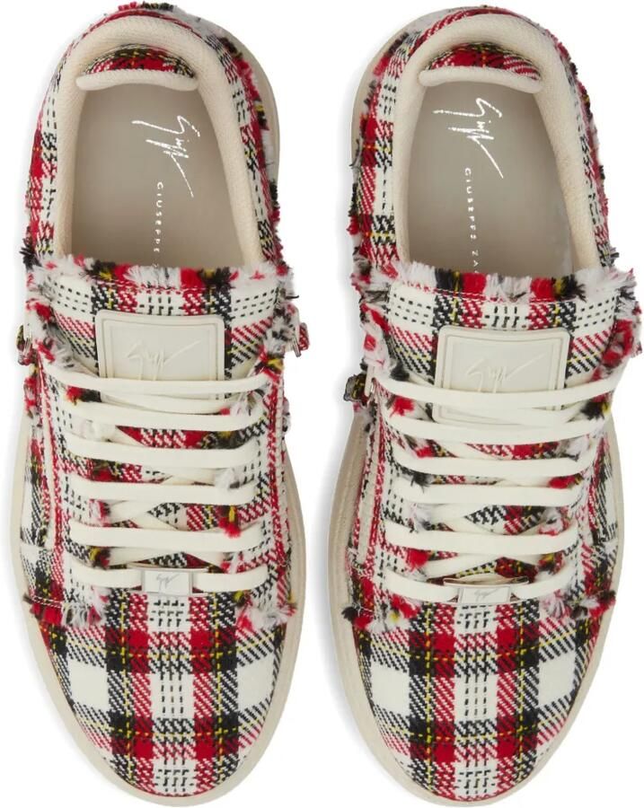 Giuseppe Zanotti Sneakers met tartan ruit Wit - Foto 2