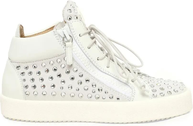 Giuseppe Zanotti Sneakers verfraaid met kristallen en rits Wit