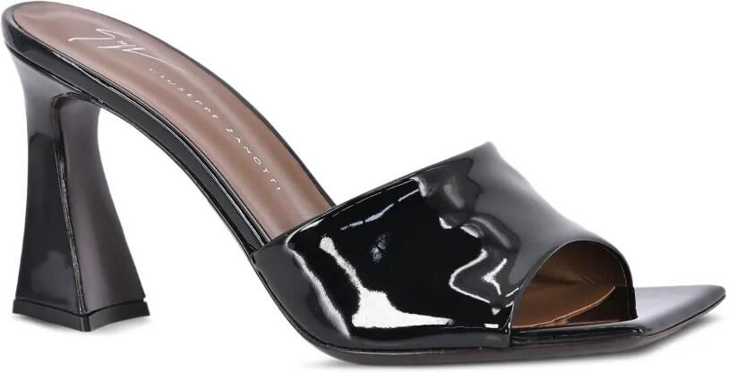 Giuseppe Zanotti Solhene sandalen met vierkante neus en flared hak Zwart