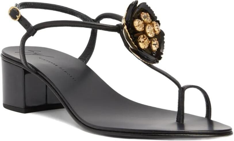 Giuseppe Zanotti Sophora sandalen met bloemdetail Zwart - Foto 4