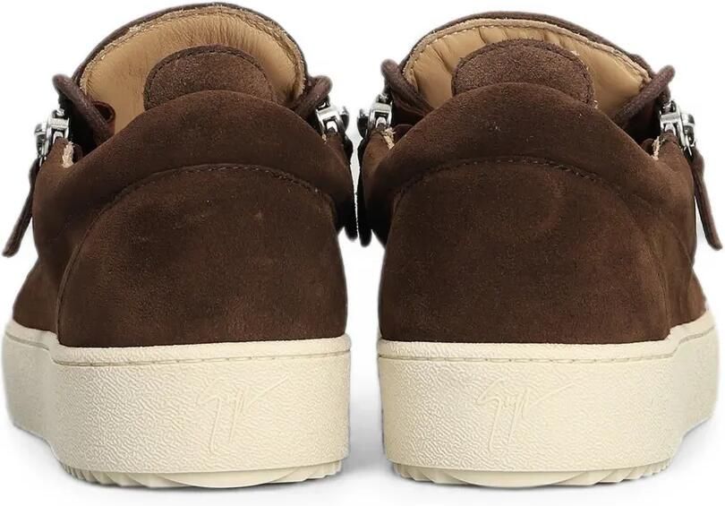 Giuseppe Zanotti Suède sneakers met rits Bruin - Foto 3