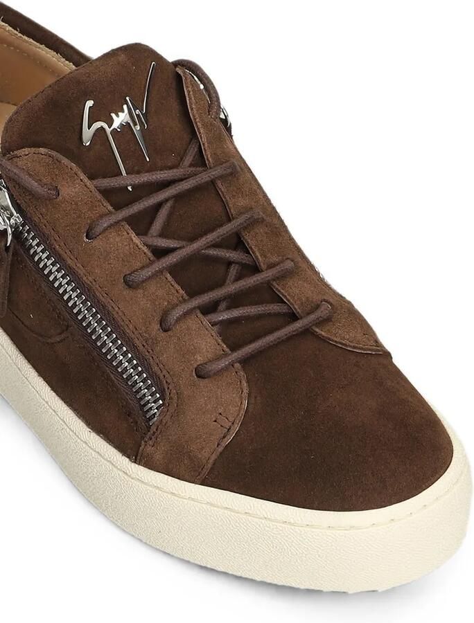 Giuseppe Zanotti Suède sneakers met rits Bruin - Foto 2