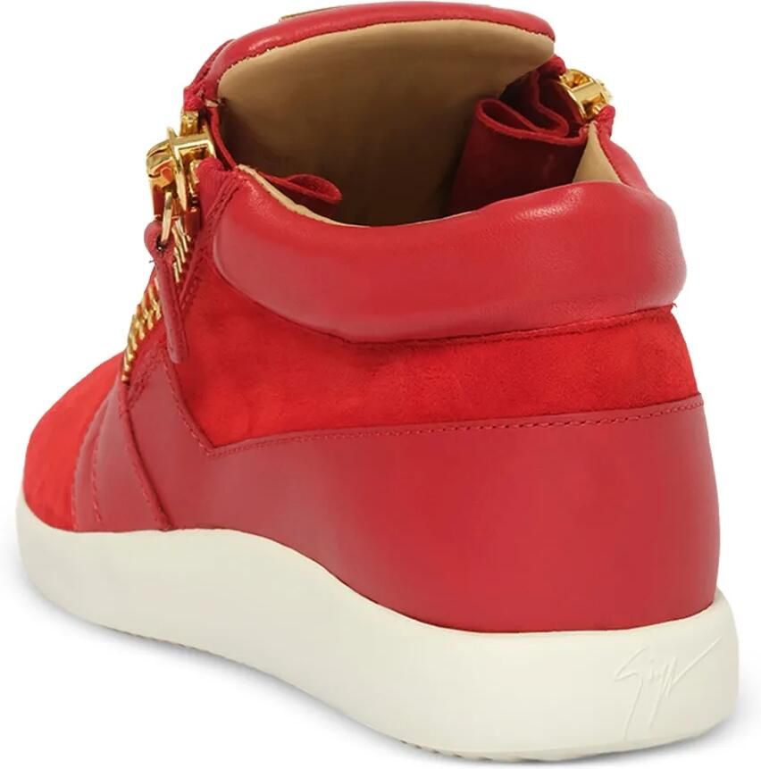 Giuseppe Zanotti Suède sneakers met vlakken en rits aan de zijkant Rood - Foto 2