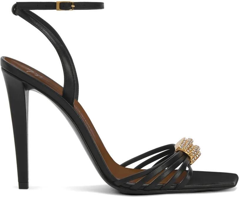 Giuseppe Zanotti Sunset Glow leren sandalen met bandjes en stras Zwart