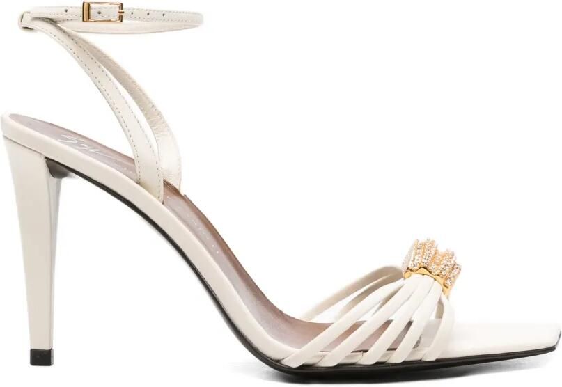 Giuseppe Zanotti Sunset sandalen van lamsleer verfraaid met kristallen Beige