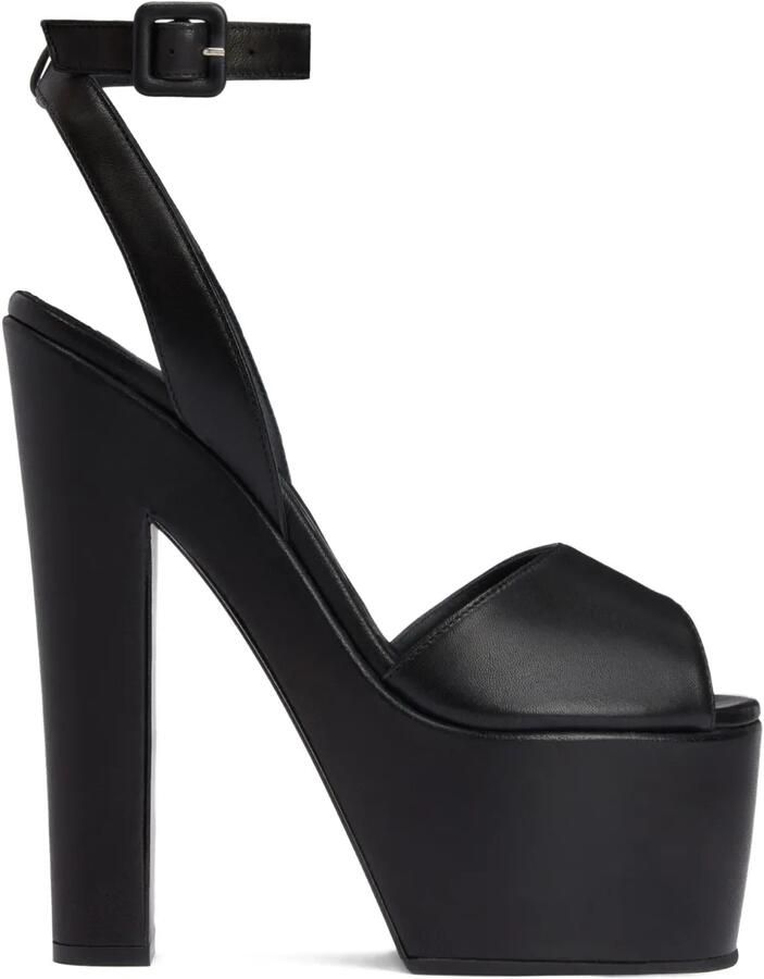 Giuseppe Zanotti Tarifa sandalen met plateauzool en enkelbandje Zwart