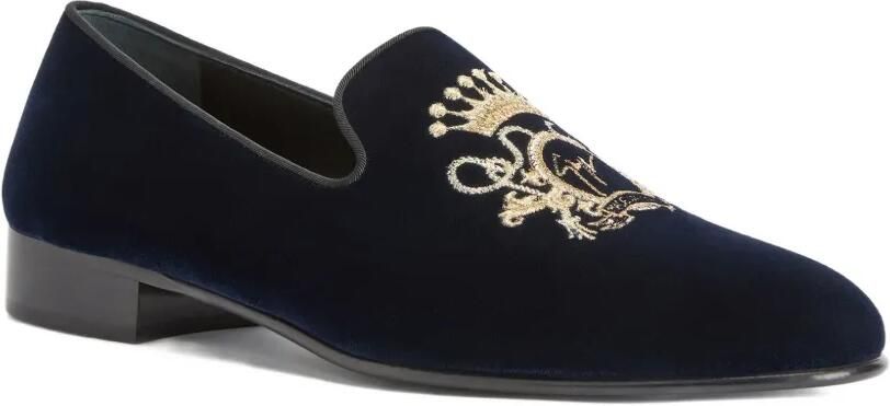 Giuseppe Zanotti TERENCE loafers met grosgrain-borduurwerk Blauw