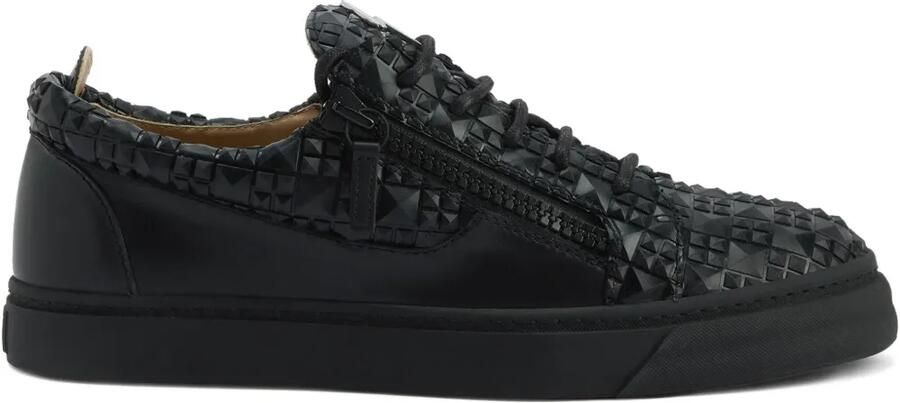 Giuseppe Zanotti The Manhattan geweven sneakers met rits Zwart