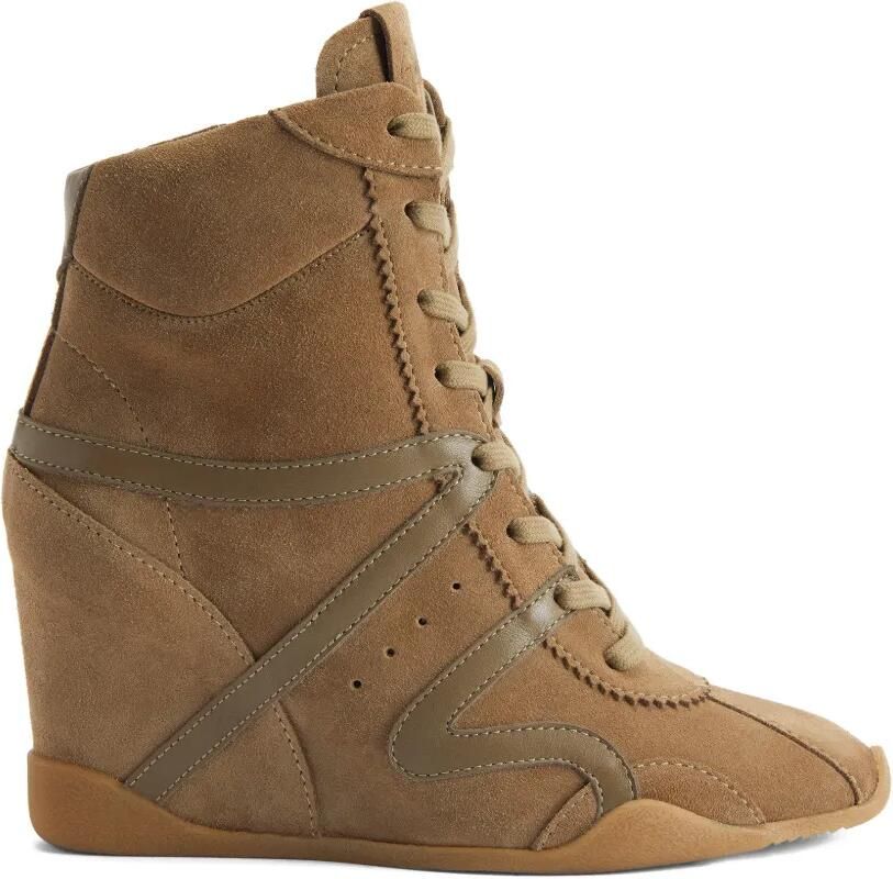 Giuseppe Zanotti Top Wedge suède enkellaarzen met sleehak Bruin