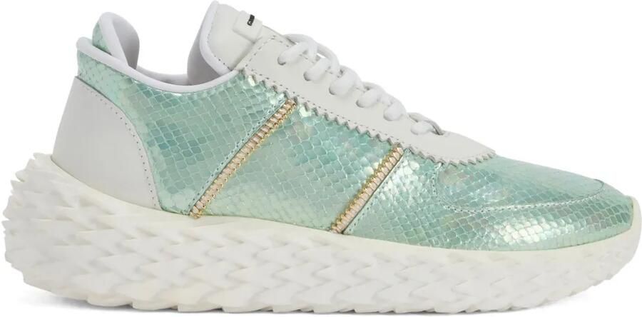 Giuseppe Zanotti Urchin sneakers met slangenleer-effect Blauw