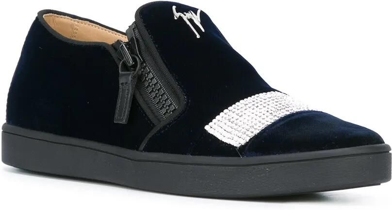 Giuseppe Zanotti velvet slip-on sneakers Zwart - Foto 3