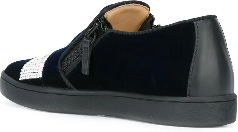 Giuseppe Zanotti velvet slip-on sneakers Zwart - Foto 2
